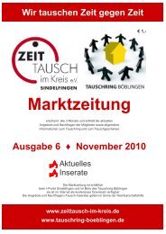 Marktzeitung Ausgabe 11 Zeittausch Im Kreis Sindelfingen