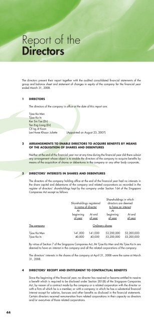 Financial Statements - Tung Lok Restaurants 2000 Ltd