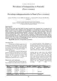 Prevalence of Endoparasites in Peacocks (Pavo cristatus ...