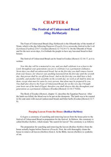 CHAPTER 4 - The Festival Of Unleavened Bread