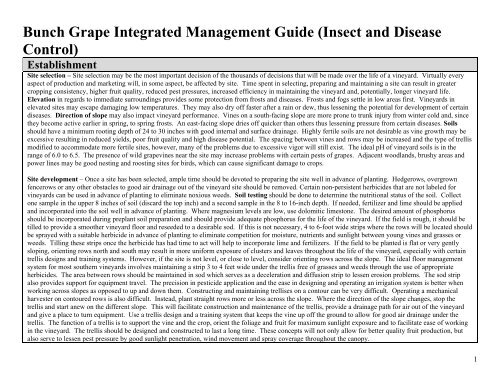 Southeast Regional Bunch Grape Integrated Management Guide