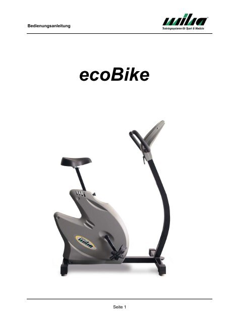 Bedienungsanleitung ecoBike (PDF) - MTR