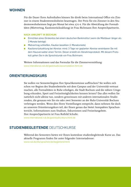 Informationen für Austauschstudierende - International - Ruhr ...