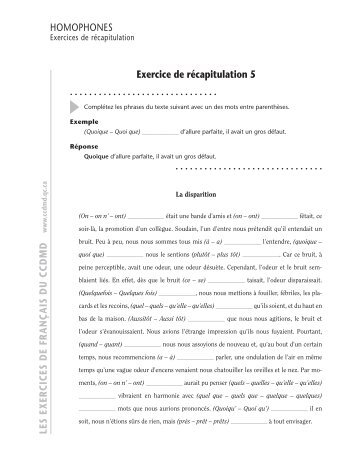 Exercice de rÃ©capitulation 5 - ccdmd