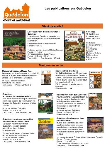 Bon de commande livres - DVD - Guédelon