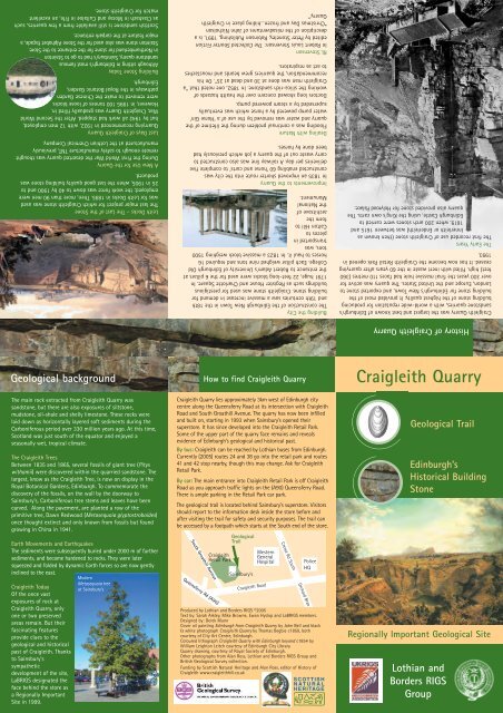 Craigleith Quarry - Edinburgh Geological Society