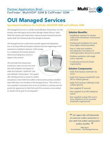 OUI Managed Services - Multi-Tech Systems