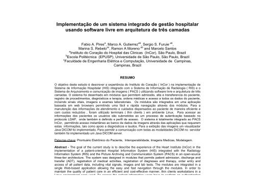 ImplementaÃ§Ã£o de um sistema integrado de gestÃ£o hospitalar - SBIS