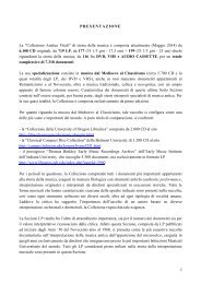 I La “Collezione Andrea Vitali” di storia della musica è composta ...