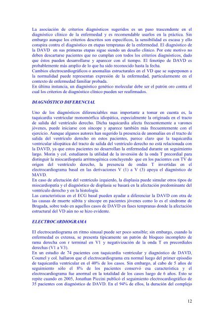 Displasia arritmogÃ©nica del ventrÃ­culo derecho - cardiomil.com.uy