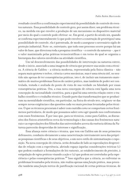 O controle da natureza e as origens da dicotomia entre fato e valor