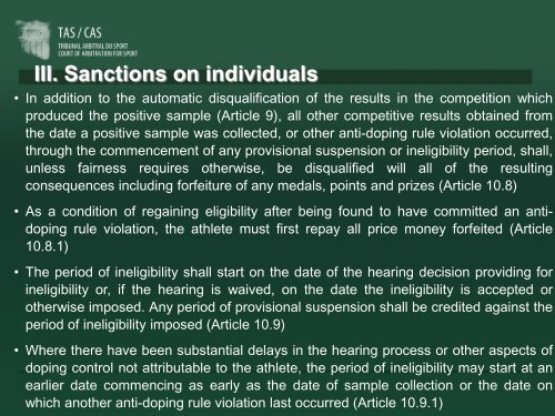 III. Sanctions on individuals