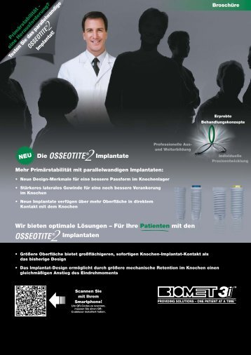 Die OSSEOTITE Â® 2 Implantate - BIOMET 3i Allbiomet3i.ch