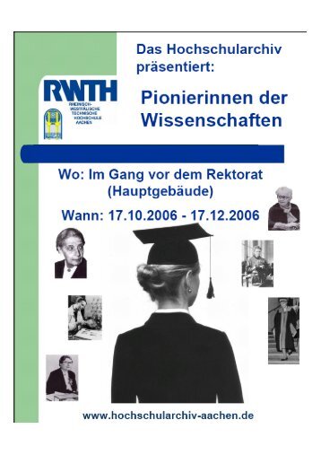 Ausstellungskatalog - Hochschularchiv der RWTH Aachen