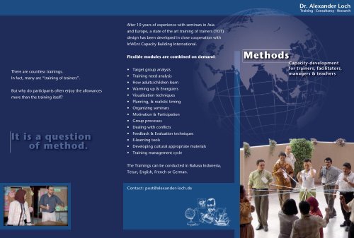 METHODS - Dr. Alexander Loch, Training-Consultancy-Research