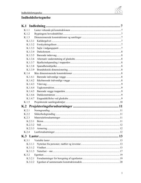 Indholdsfortegnelse K.1 Indledning ... - It.civil.aau.dk