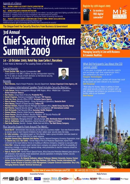 The Unique Event For Security Directors From Business - MIS Training