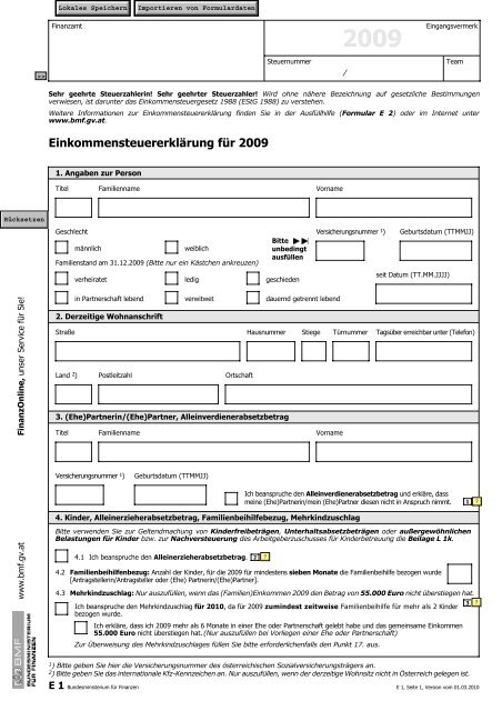 2009 - Formulare - Bundesministerium fÃ¼r Finanzen