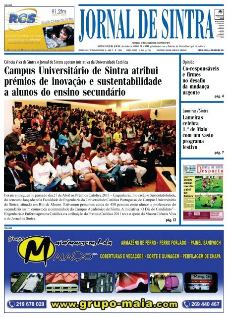 Campus UniversitÃ¡rio de Sintra atribui prÃ©mios de ... - Jornal de Sintra