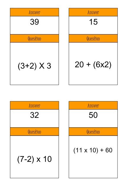 Treasure Hunt - Bidmas - Mr Barton Maths