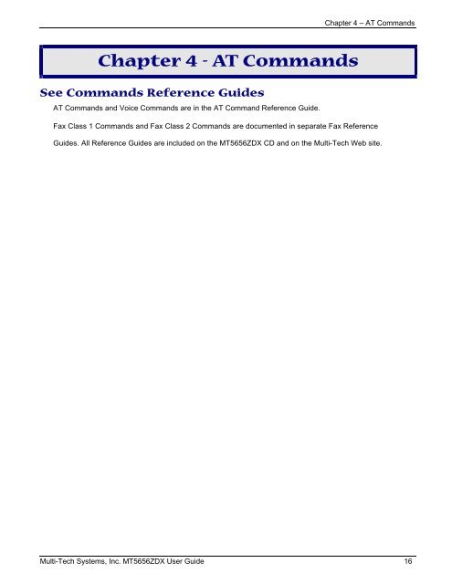 MultiModem® ZDX MT5656ZDX User Guide - Multi-Tech Systems