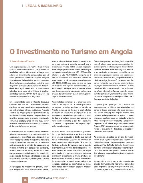 O Investimento no Turismo em Angola