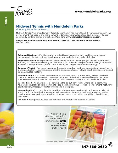 Brochure (pdf) - Mundelein Park & Recreation District