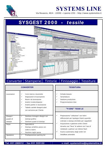 SYSGEST 2000 - tessile - Systems Line srl