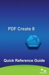 PDF Create 8 Quick Reference Guide - Nuance