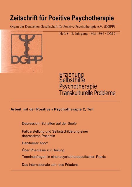 Heft 8 komplett - Positive und Transkulturelle Psychotherapie