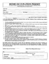 Home Occupation Permit Application - City of Salinas