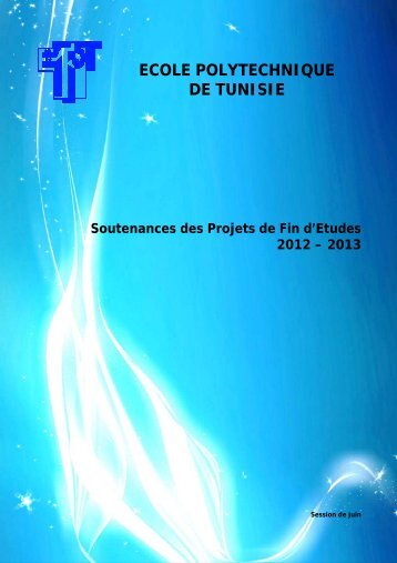 Planning des soutenances des projets de fin d'Ã©tudes, session de ...