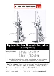 Hydraulischer Brennholzspalter Bedienungsanleitung