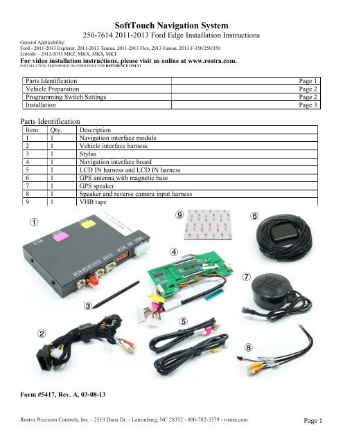 Download installation instructions - Rostra