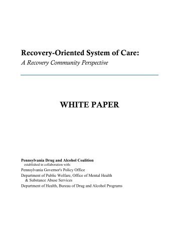 WHITE PAPER - Faces and Voices of Recovery