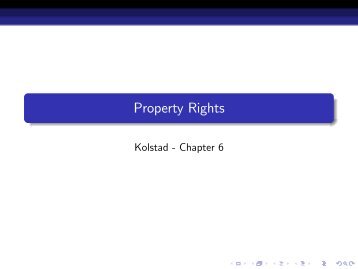 Chapter 6 Kolstad - Property Rights