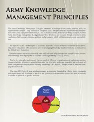 ARMy KNOwlEdGE MANAGEMENt PRiNciPlES - NASA Wiki