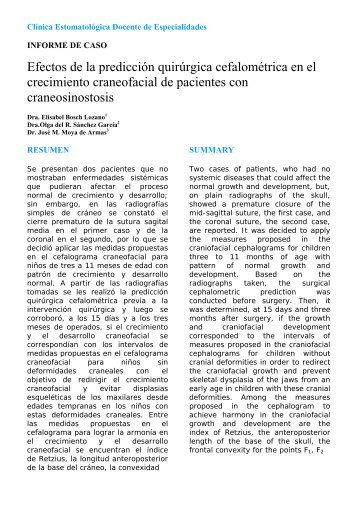 Efectos de la predicciÃ³n quirÃºrgica cefalomÃ©trica en el crecimiento ...