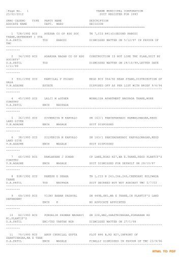 1993 - official website of Thane Municipal Corporation