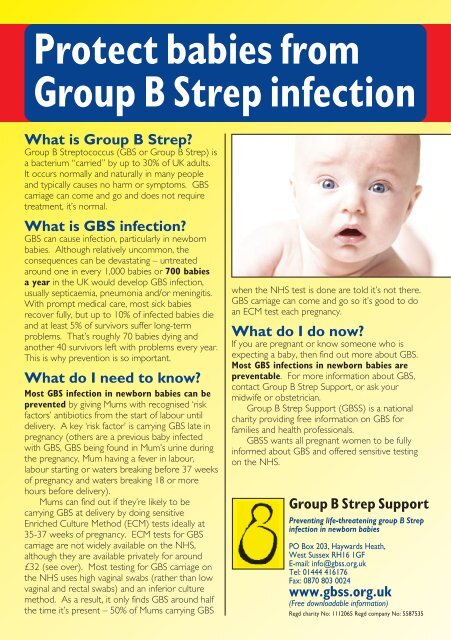 Protect babies from Group B Strep infection - Group B Strep Support