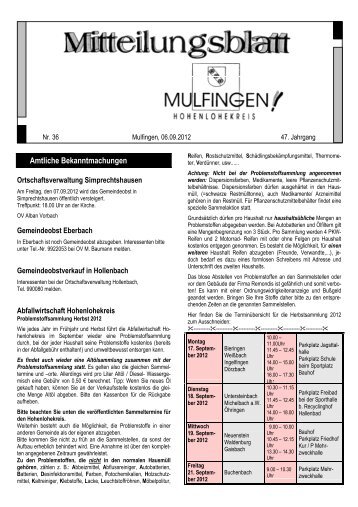 Vereinsbesprechung - Gemeinde Mulfingen