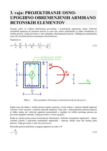 projektiranje osno-upogibno obremenjenih armirano betonskih ...