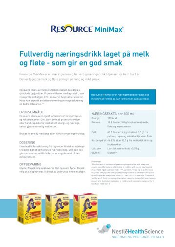 Resource MiniMax NÃ¦ringsdrikke - nestle nutrition