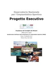Il testo del Progetto Esecutivo - Ufficio per lo Sport