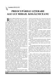 PREOCUPĂRILE LITERARE ALE LUI MIHAIL KOGĂLNICEANU