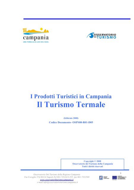 I prodotti turistici in Campania. Il turismo termale - Economia