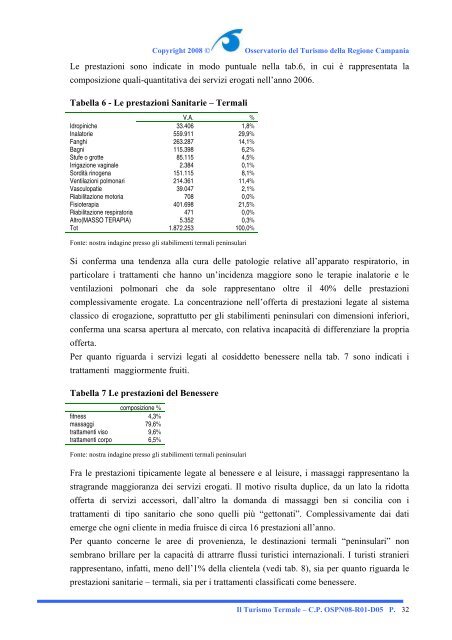 I prodotti turistici in Campania. Il turismo termale - Economia