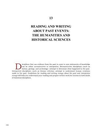 Chapter 13: Reading and Writing about Past Events: The ...