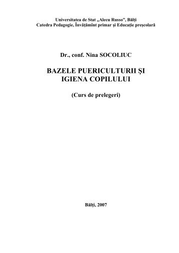 bazele puericulturii Åi igiena copilului - Universitatea de Stat âAlecu ...