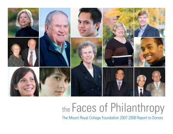 the Faces of Philanthropy - Mount Royal University